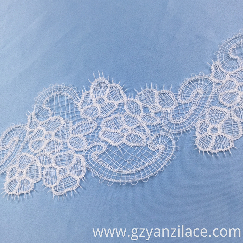 Snow White Eyelet Fabric Lace Trim